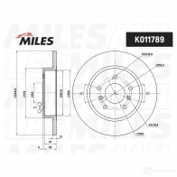 Тормозной диск MILES 1438140534 K011789 9S WA6 - Изображение 3