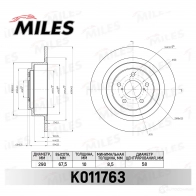 Тормозной диск MILES AX YTJ K011763 1436968421