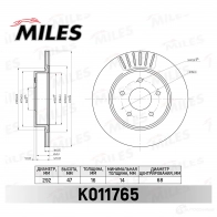 Тормозной диск MILES K011765 VGO OW 1436968422