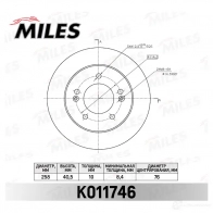 Тормозной диск MILES 1436968417 K011746 C X5XR