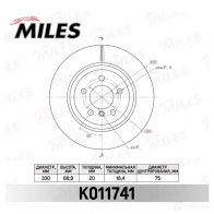 Тормозной диск MILES 1436968413 OLKGJ V6 K011741