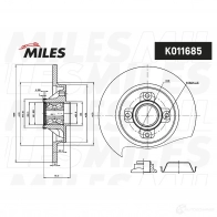 Тормозной диск MILES K011685 1420604660 4ZY 8PJY - Изображение 2