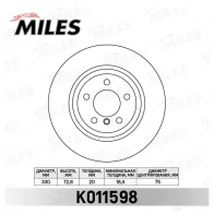 Тормозной диск MILES 1420601076 RJRQ 8 K011598