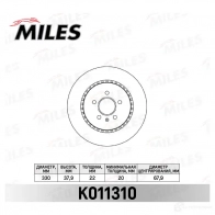 Тормозной диск MILES K011310 Audi A4 (B8) 4 Седан 3.0 S4 Quattro 333 л.с. 2008 – 2015 TXMK V7A