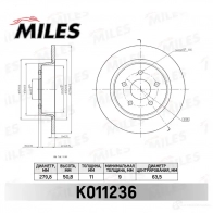 Тормозной диск MILES K011236 S SEN2I 1420604664