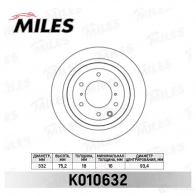 Тормозной диск MILES K010632 GOMF K0 1420601017