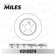 Тормозной диск MILES X0 7UT Mercedes CLK (A209) 2 Кабриолет 1.8 CLK 200 Kompressor (2041) 184 л.с. 2006 – 2010 K010574