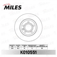 Тормозной диск MILES 7 KG8I9 1420600833 K010551