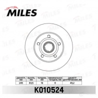 Тормозной диск MILES 1420600829 MMBH1 02 K010524