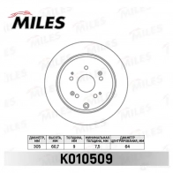 Тормозной диск MILES K010509 KWLQ H 1420600812