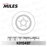 Тормозной диск MILES Ford C-Max 1 (CB3, DM2) Минивэн 1.8 Duratorq TDCi 115 л.с. 2007 – 2010 K010497 4Q5 Z39