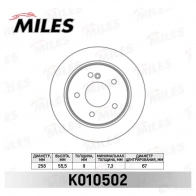 Тормозной диск MILES K010502 A L4I0U 1420600801