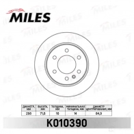 Тормозной диск MILES K010390 Mercedes Sprinter (906) 2 Кабина с шасси 2.1 (3,5T) 311 CDI 4x4 (9031. 9033. 9035. 9031. 9033. 109 л.с. 2008 – 2009 6E 4A2