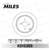 Тормозной диск MILES K010365 1420600807 G6FRGA M - Изображение 2