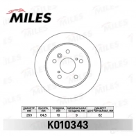 Тормозной диск MILES H 4VKI K010343 1420600901