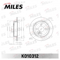 Тормозной диск MILES M566B Y K010312 1420600858