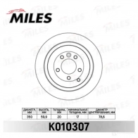 Тормозной диск MILES K010307 1420601067 Q5OIM P