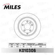 Тормозной диск MILES 1420601074 W 4PUC8 K010306