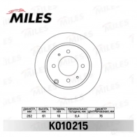 Тормозной диск MILES 1420600878 K010215 TX 2QWVR - Изображение 2