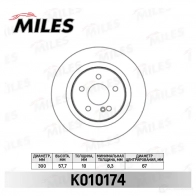 Тормозной диск MILES K010174 Mercedes C-Class (S204) 3 Универсал 2.1 C 250 CDI 4 matic (2082) 204 л.с. 2010 – 2014 65P 90OV