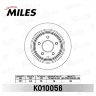 Тормозной диск MILES Renault Koleos (HY) 1 Кроссовер 2.5 4x4 (HY0C. HY0N) 171 л.с. 2008 – наст. время K010056 TO8B2B E