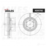 Тормозной диск MILES K001792 UP7DKW 3 1438140537