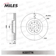 Тормозной диск MILES 8 2QYPO K001774 1438140539 - Изображение 3