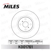 Тормозной диск MILES K001761 YZ VJ8U Toyota Yaris