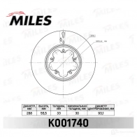 Тормозной диск MILES UZ 7AO Ford Transit 8 (V363) Автобус 2.2 TDCi 155 л.с. 2014 – 2024 K001740