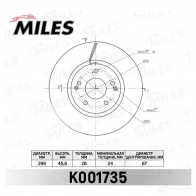 Тормозной диск MILES K001735 1436968388 8HN JVI - Изображение 2