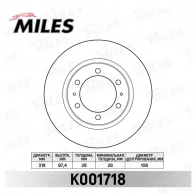 Тормозной диск MILES K001718 8 30P0W 1420699914