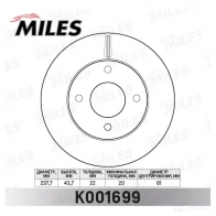 Тормозной диск MILES ABL CXY Nissan Micra (K12) 3 Хэтчбек 1.4 16V 88 л.с. 2003 – 2010 K001699