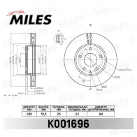 Тормозной диск MILES K001696 5 TMGP 1420604675