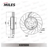 Тормозной диск MILES K001698 PF 3JRB 1420604678 - Изображение 4