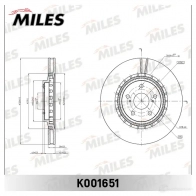 Тормозной диск MILES K001651 1420604375 I9BR 1M8 - Изображение 2