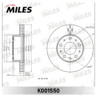 Тормозной диск MILES K001550 I T2YM 1420601857