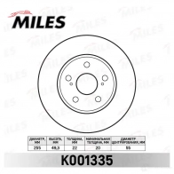 Тормозной диск MILES K001335 Toyota Prius M0 WU02