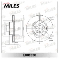 Тормозной диск MILES K001330 L7B40D A 1420601879
