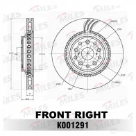 Тормозной диск MILES K001291 MG 6KFG 1420603338