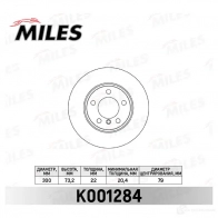 Тормозной диск MILES K001284 3LU61 UU Bmw 3 Gran Turismo (F34) 6 Хэтчбек 2.0 318 d 143 л.с. 2013 – наст. время