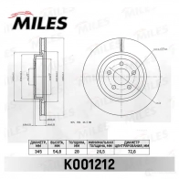 Тормозной диск MILES N9 RORI6 1420604659 K001212 - Изображение 2