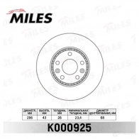Тормозной диск MILES K000925 7GO A2 1420601777