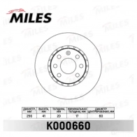 Тормозной диск MILES 8 TFN72 1420601046 K000660