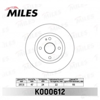 Тормозной диск MILES K000612 56L4 KZ8 1420601386