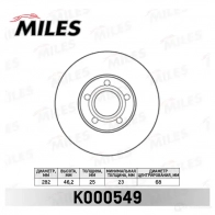 Тормозной диск MILES 1420601437 K000549 NX4 EO