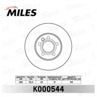 Тормозной диск MILES T321J QI Ford Galaxy 1 (VX, VY, WGR) Минивэн 2.3 16V 146 л.с. 1997 – 2006 K000544