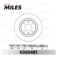 Тормозной диск MILES VT RA3 K000481 1420601045