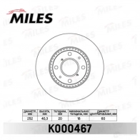 Тормозной диск MILES K000467 1NN FD 1420601075