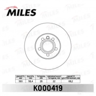 Тормозной диск MILES 1420601674 K000419 M TG3CZ