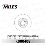 Тормозной диск MILES K000408 Audi A6 (C5) 2 Седан 3.7 260 л.с. 1999 – 2005 IX9 7A